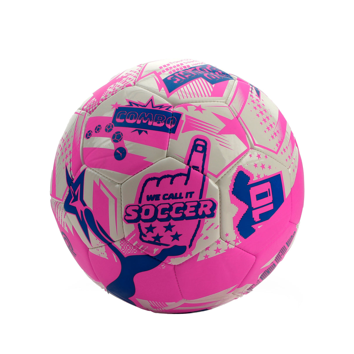 PUMA Legacy Graphic Soccer Ball - Pink/White/Blue