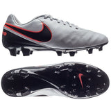 Nike Tiempo Genio II Leather FG Firm Groun Soccer Cleats - Pure Platinum/Black