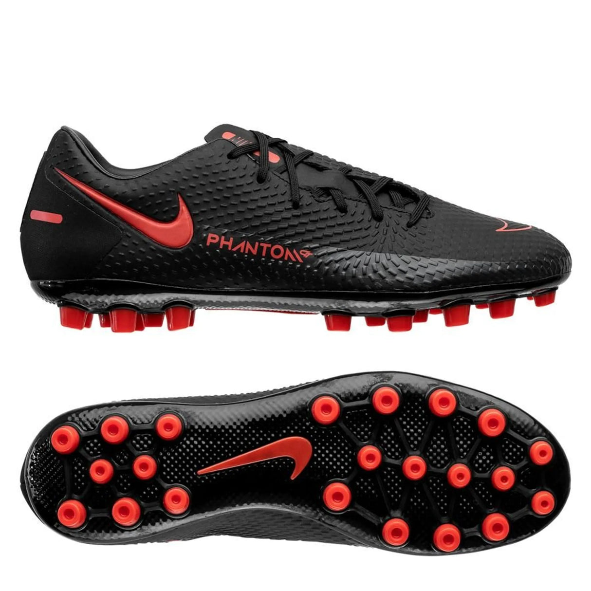 Nike Phantom GT Academy AG Artificial Grass Soccer Cleats - Black/Chile Red/Dark Smoke Grey