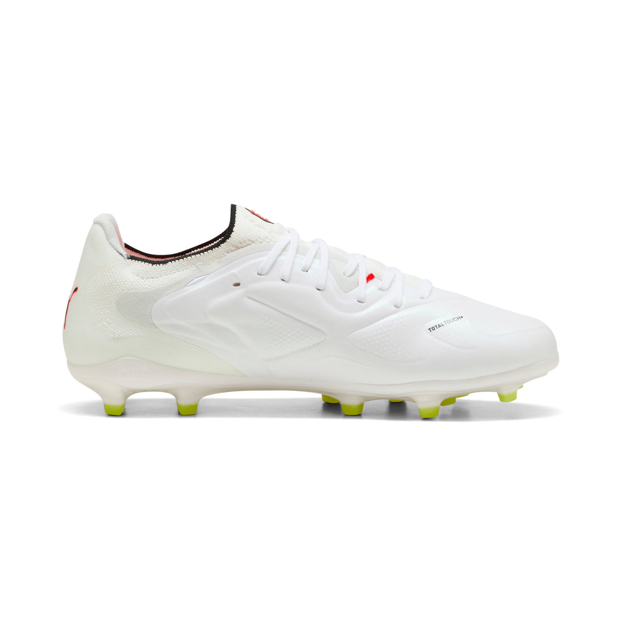 PUMA King 20 Ultimate FG/AG Firm/Multi-Ground Men's Soccer Cleats - White/Red/Yellow