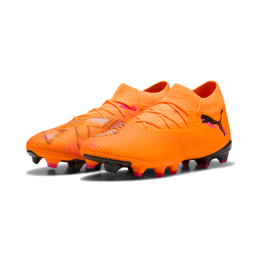 Botines de fútbol PUMA Future 8 Match FG/AG para mujer - Naranja/Negro