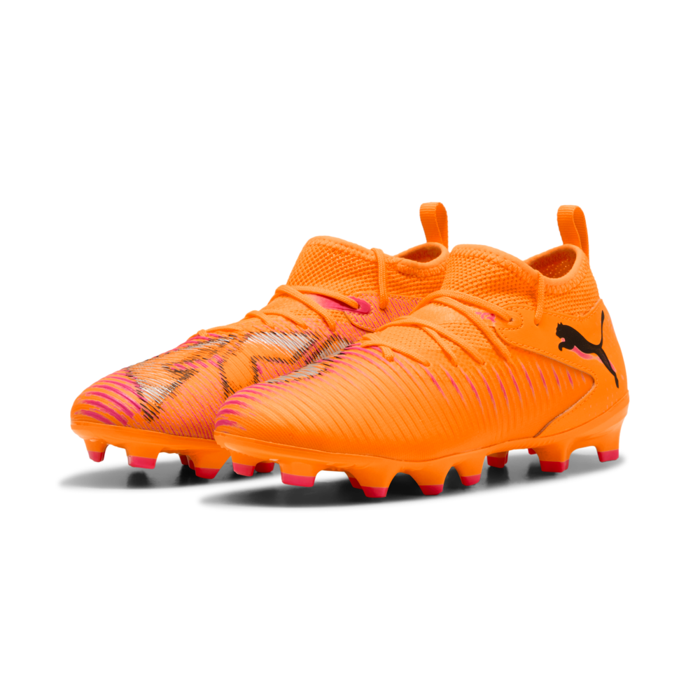 PUMA Future 8 Match FG/AG Youth Soccer Cleats - Orange/Black