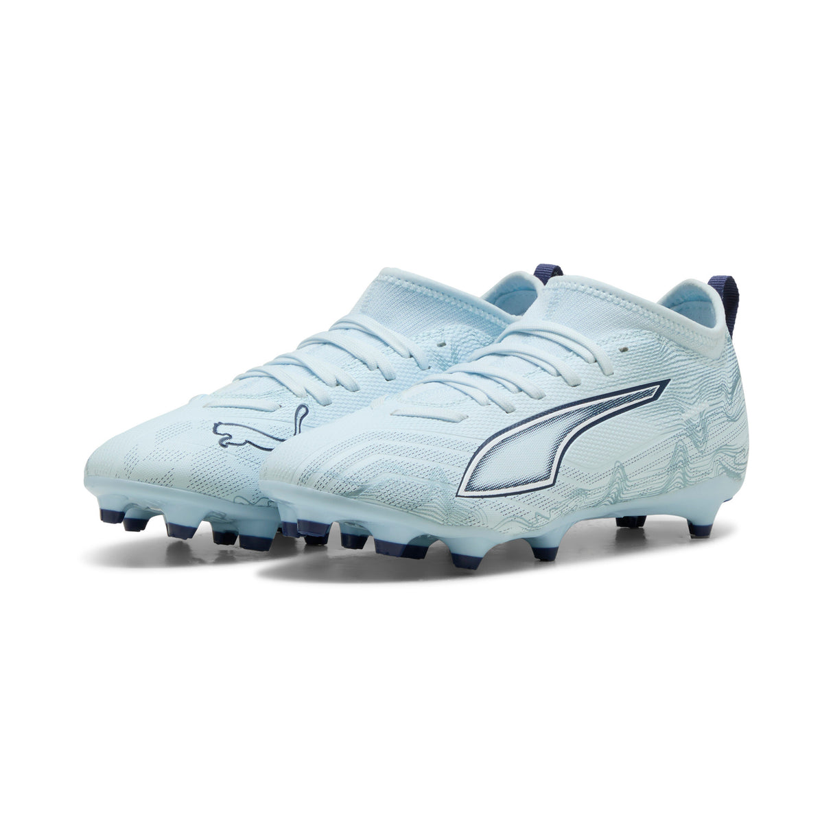 PUMA Ultra 6 Match FG/AG Firm Ground/Artificial Ground Youth Soccer Cleats - Icy Blue/White