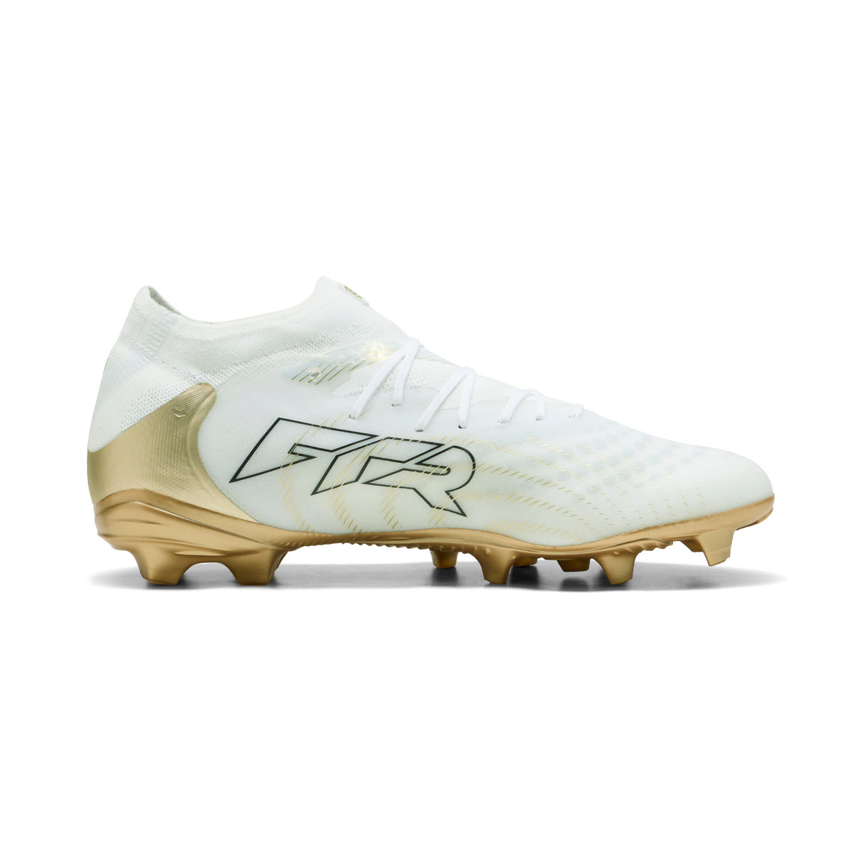 PUMA Future 9 Pro FG/AG Firm/Multi-Ground Men's Soccer Cleats - White/Gold/Black
