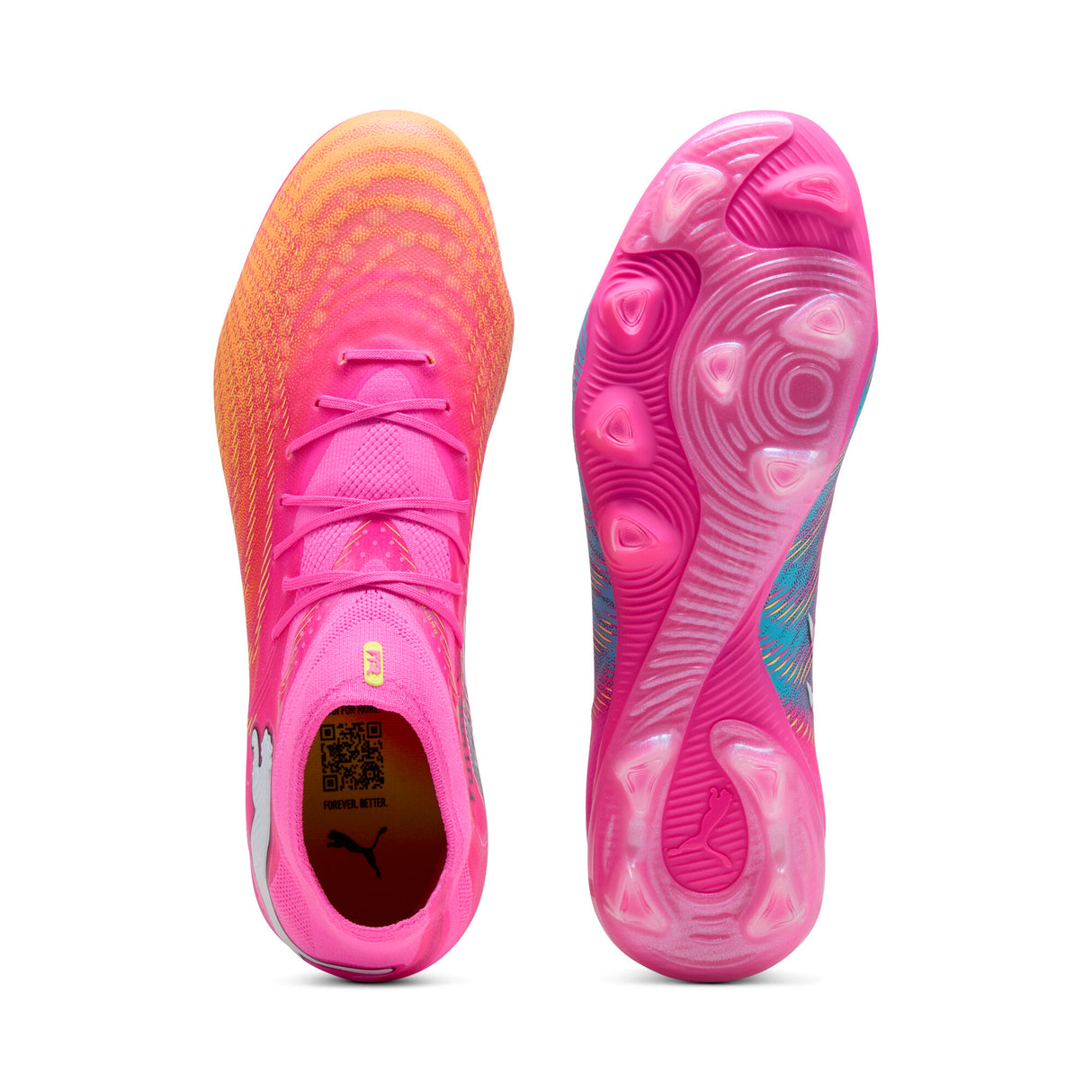 PUMA Future 9 Pro FG/AG Firm Ground/Artificial Ground Men's Soccer Cleats - Pink/Aqua/White