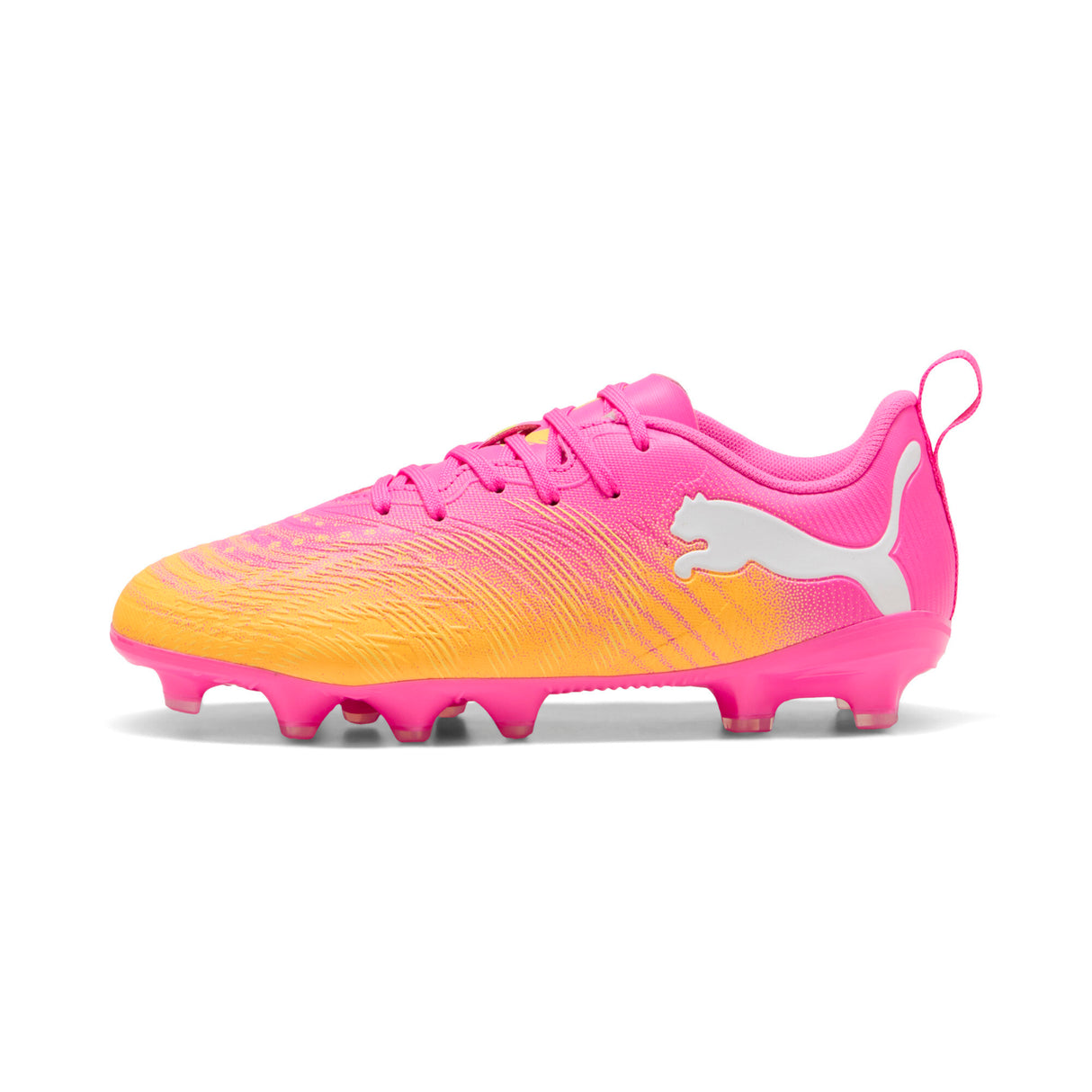 PUMA Future 9 Play FG/AG Firm Ground/Artificial Ground Youth Soccer Cleats - Pink/Aqua