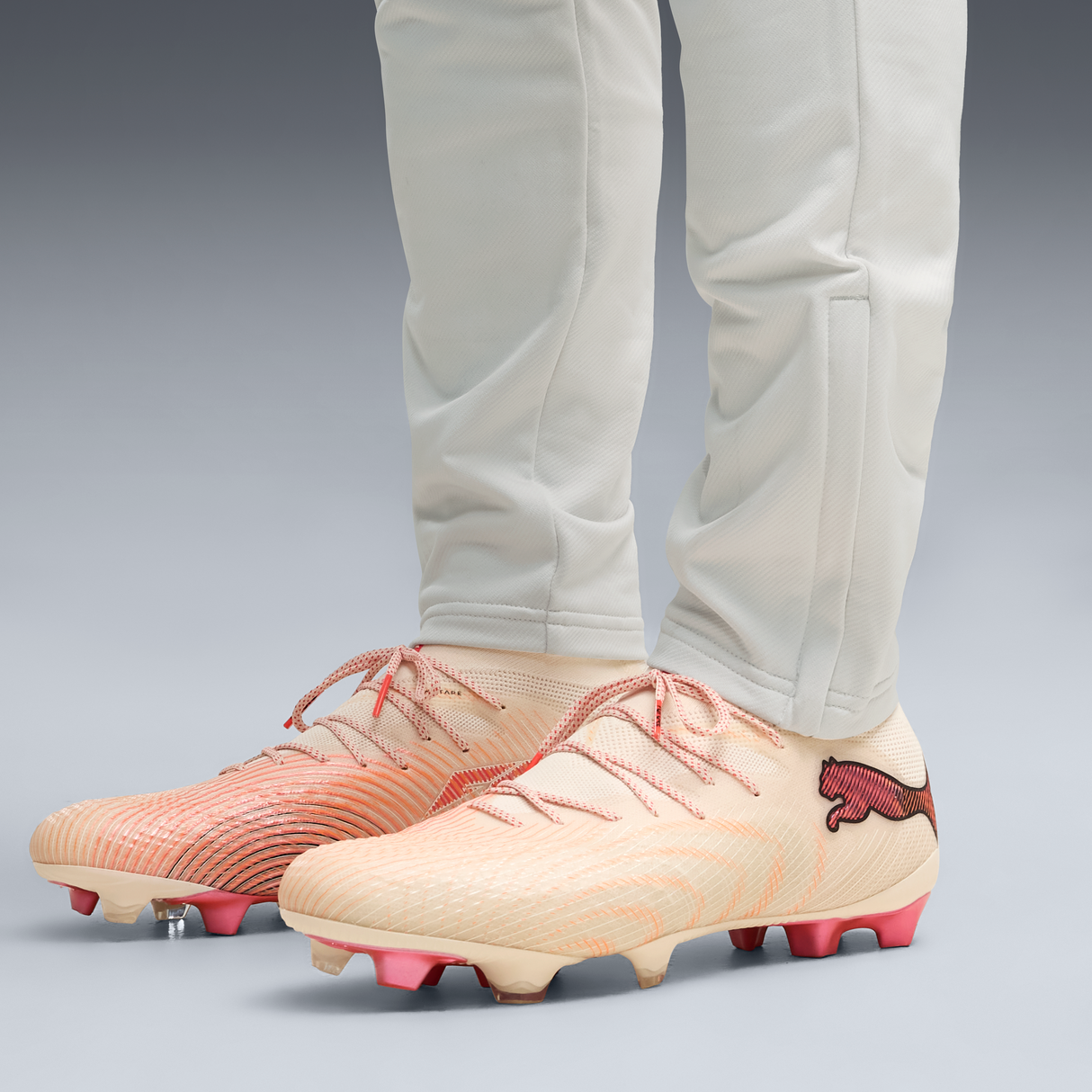 PUMA Future 9 Ultimate FG Firm Ground Men's Soccer Cleats - White/Red