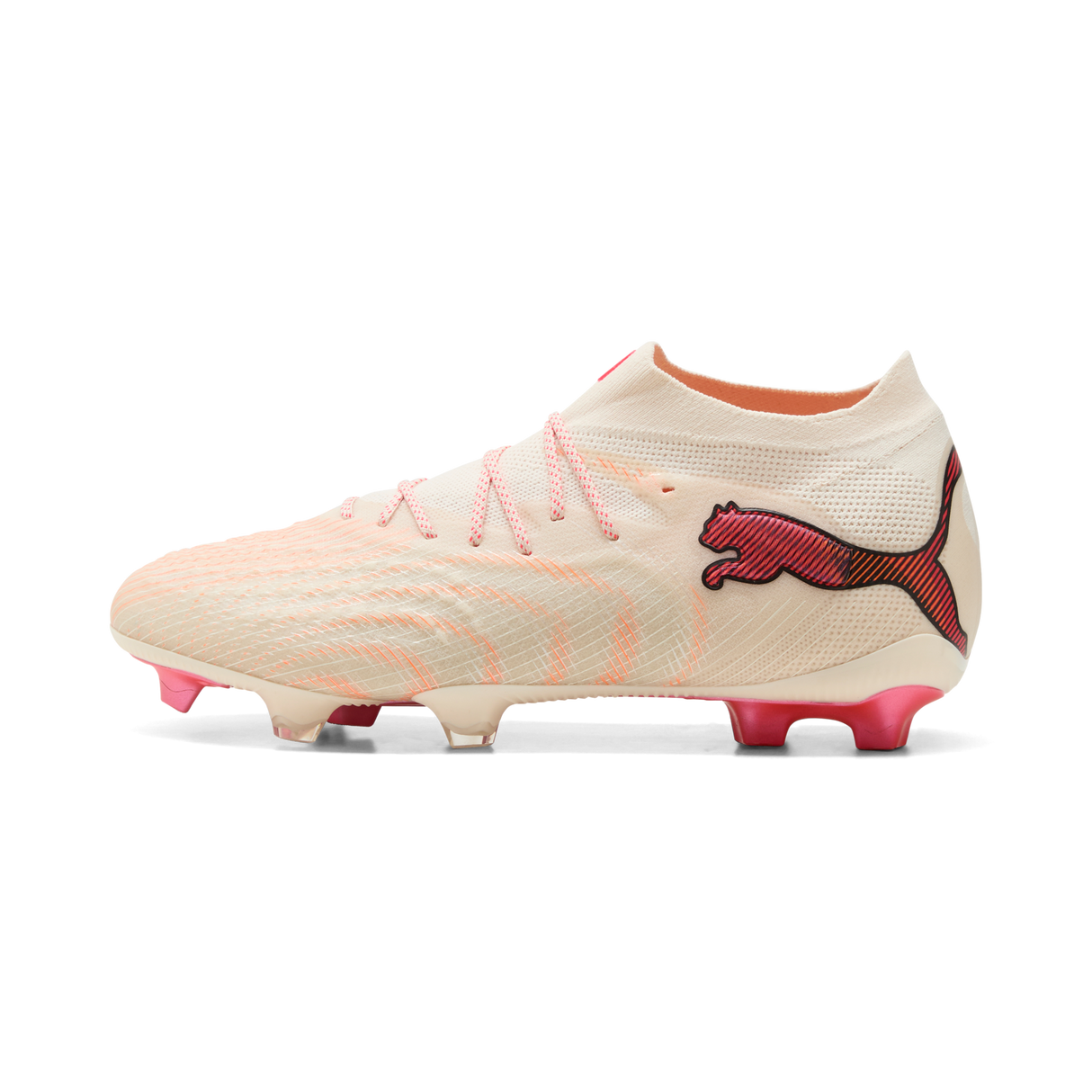 PUMA Future 9 Ultimate FG Firm Ground Men's Soccer Cleats - White/Red