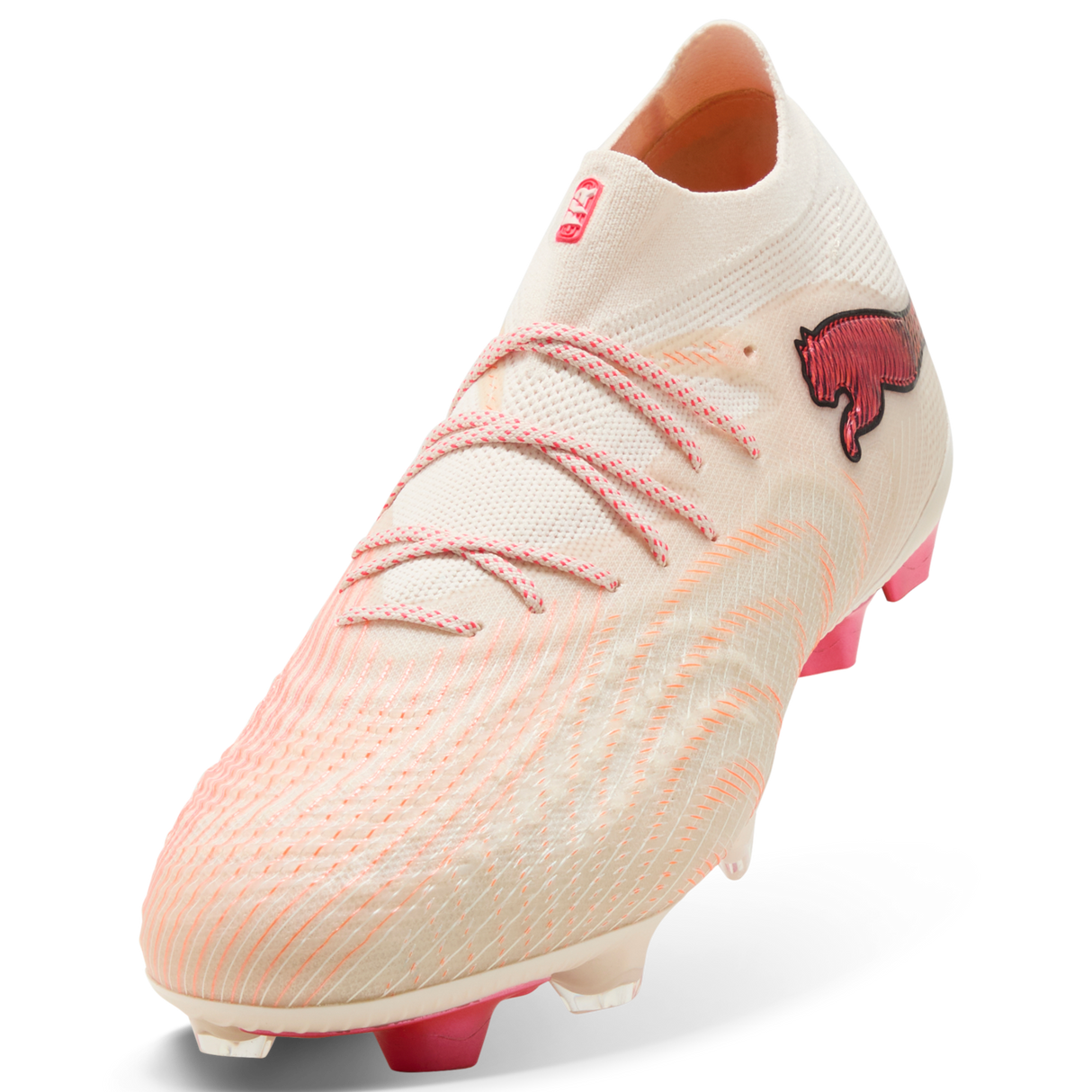 PUMA Future 9 Ultimate FG Firm Ground Men's Soccer Cleats - White/Red