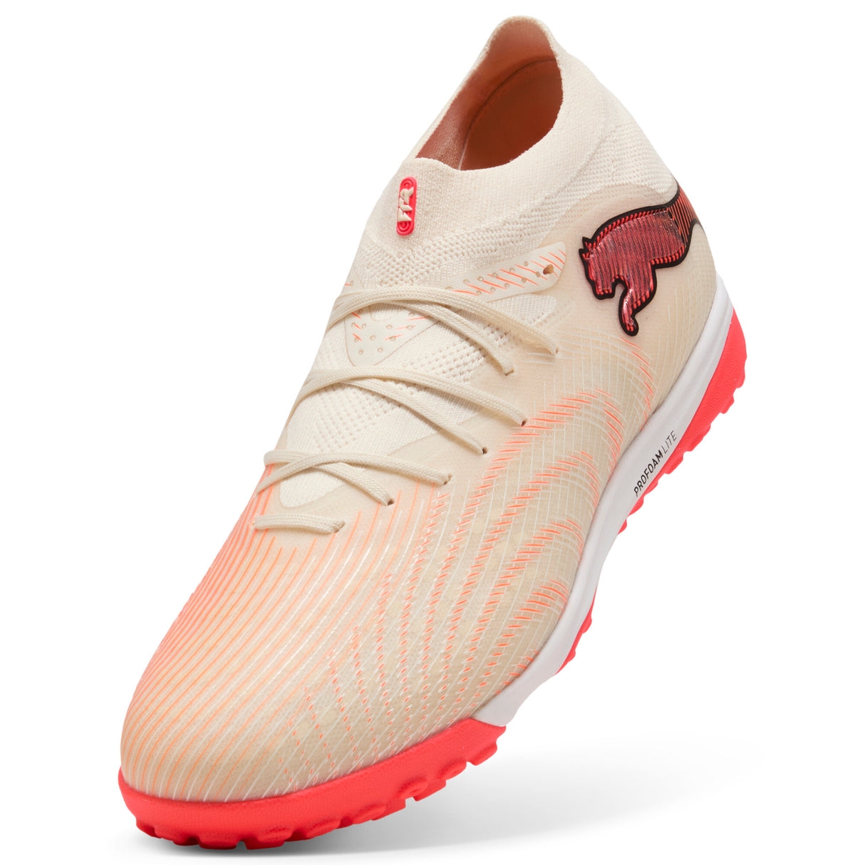 PUMA Future 9 Pro Cage TF Turf Men's Soccer Cleats - White/Red