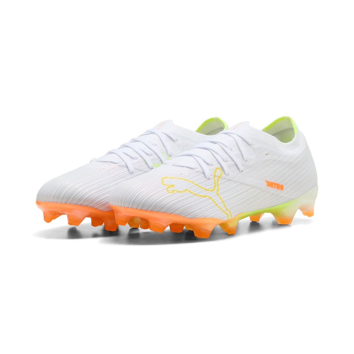 PUMA Ultra Nitro 7 Match White FG Firm Ground Men's Soccer Cleats - White/Yellow