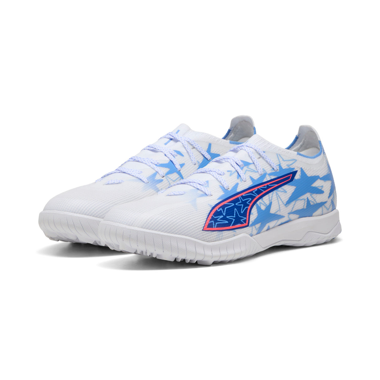 PUMA Ultra 6 Match KidSuper X CP TT Turf Men's Soccer Cleats - White/Pink/Blue