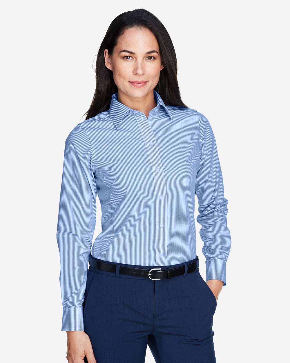 Camisa de vestir tejida a rayas Banker de la colección Crown® para mujer de Devon & Jones