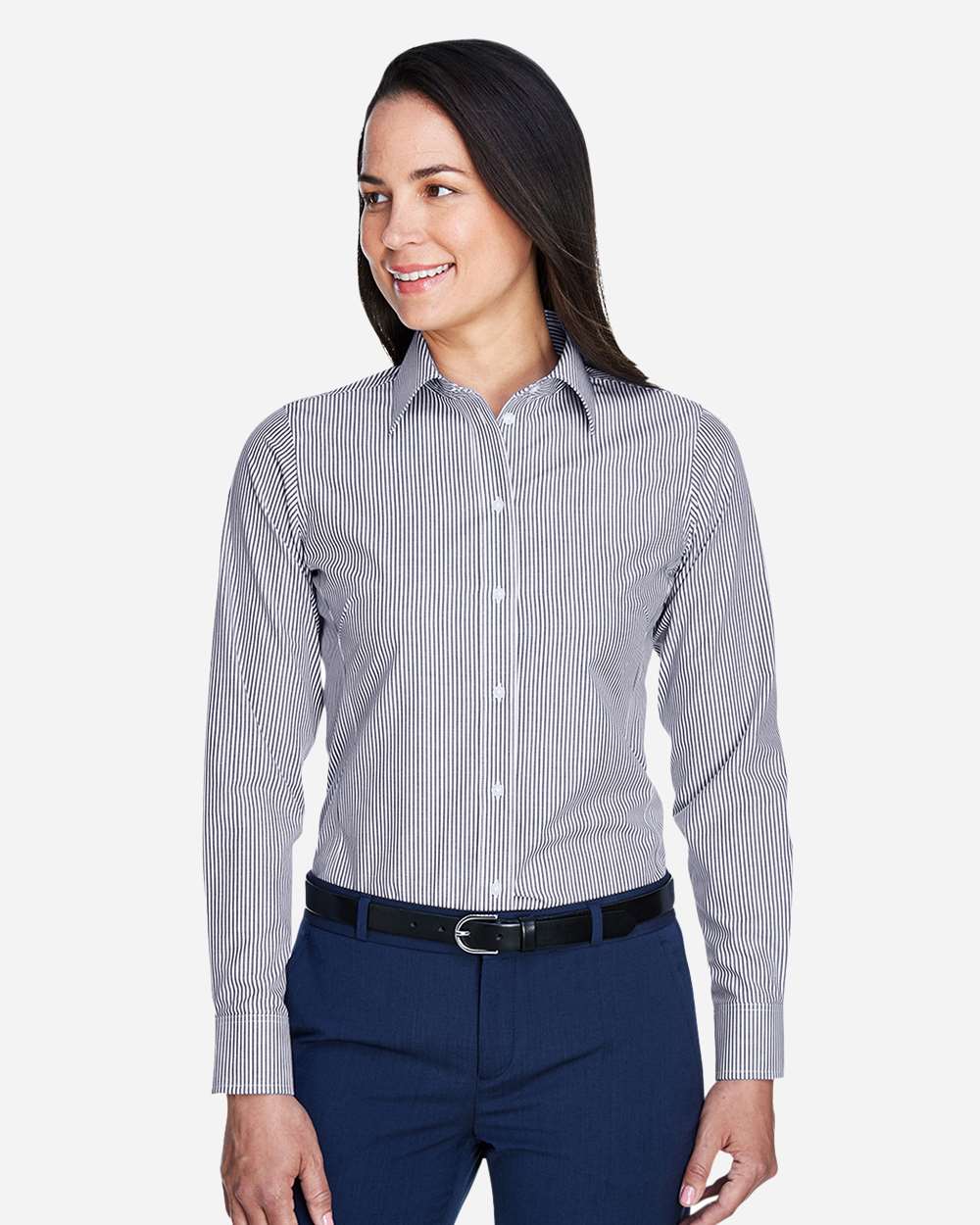 Camisa de vestir tejida a rayas Banker de la colección Crown® para mujer de Devon & Jones