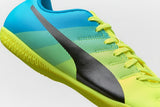 PUMA Evopower 4.3 IT JR Youth Indoor Soccer Shoes - Safety Yellow/Black/Atomic Blue