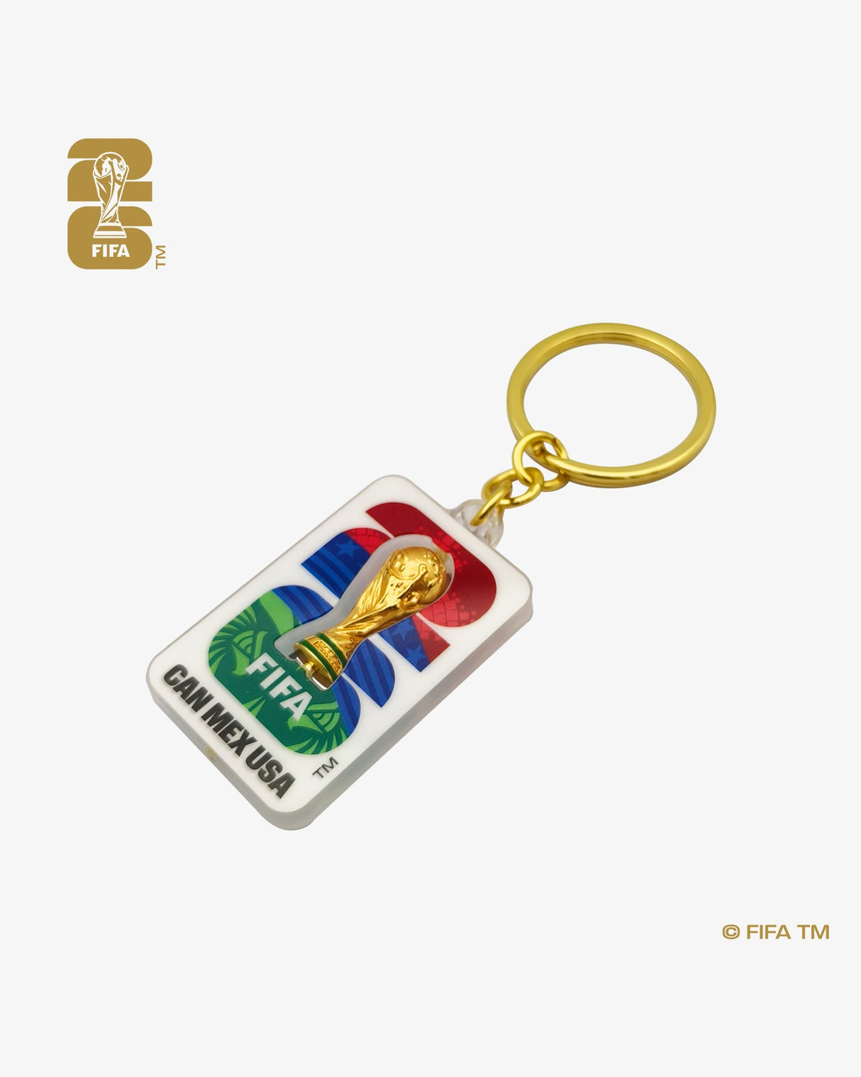 FIFA World Cup 2026 3D Rotating Trophy Host Countries Keychain