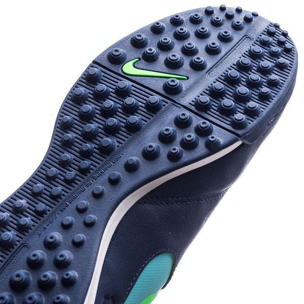 Nike JR Tiempox Legend VI TF Youth Soccer Cleats - Coastal Blue/Polarized Blue/Rage Green