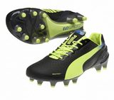 PUMA Evospeed 1.2 FG Firm Ground Soccer Cleats - Black/Fluo Yellow/Brilliant Blue