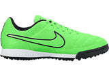 Nike Tiempo Genio Leather Turf Youth Soccer Cleats - Green/Black