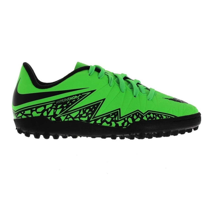 Nike Junior HyperVenom Phelon II TF Tuft Soccer Cleats - Green/Black