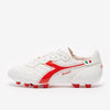 Diadora Brasil Made in Italy OG LT MDU FG Firm Ground Soccer Cleats - White/Milano Red