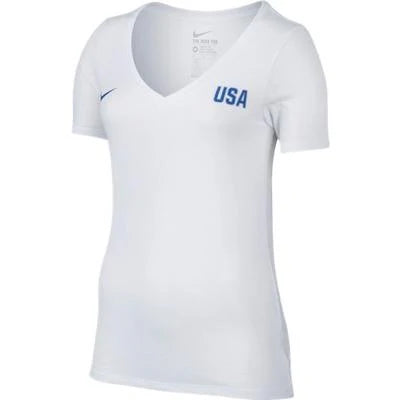 Camiseta de partido Nike USA para mujer, blanca