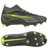 PUMA 5 Match + FG/AG Women's Firm/Multi-Ground Soccer Cleats - Matte Aged Silver/Yellow Alert/Aged Silver