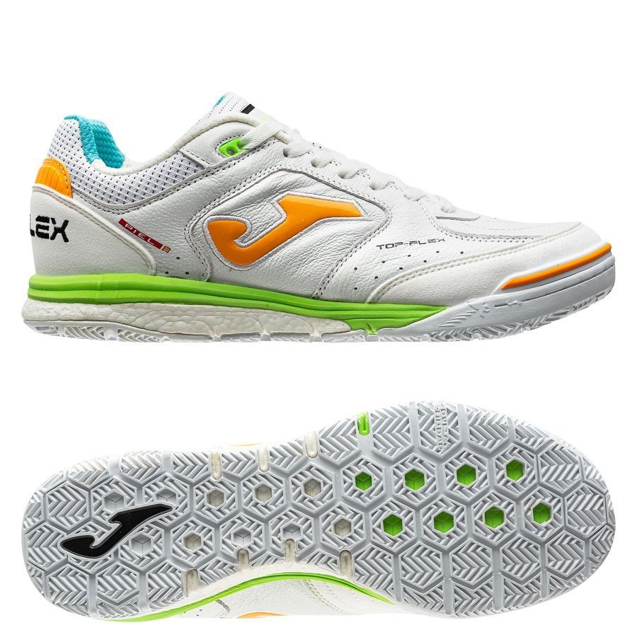 JOMA Top Flex Rebound 2332 IN Indoor Soccer Shoes - White/Orange
