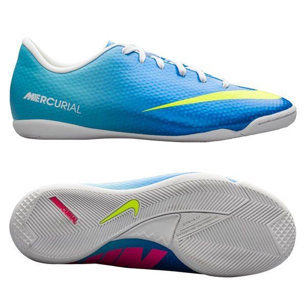 Nike Jr Mercurial Victory IV IC Youth Indoor Soccer Shoes - Blue/Pink/Volt