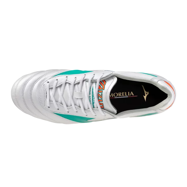 Mizuno Morelia II Japan FG Men's Soccer Cleats - White/Arcadia