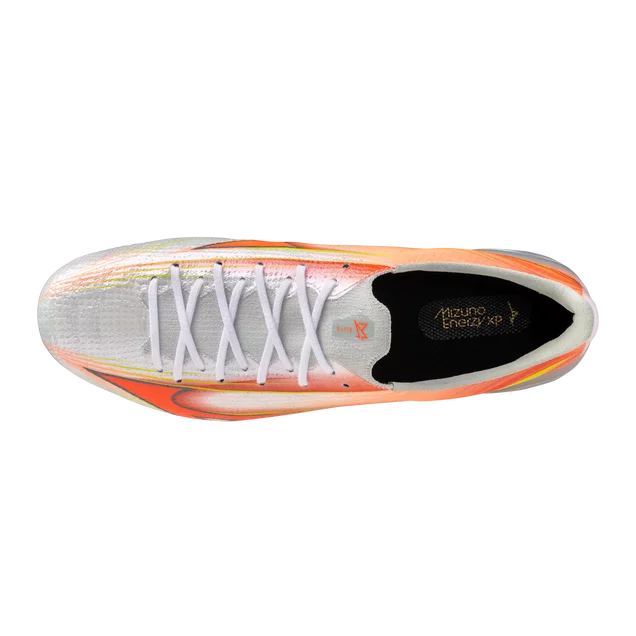 Botines de Fútbol Mizuno Alpha III Elite FG para Hombre - Blanco/Naranja