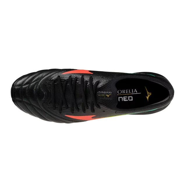 Botines de fútbol para hombre Mizuno Morelia Neo V Beta Elite FG - Negro/Naranja