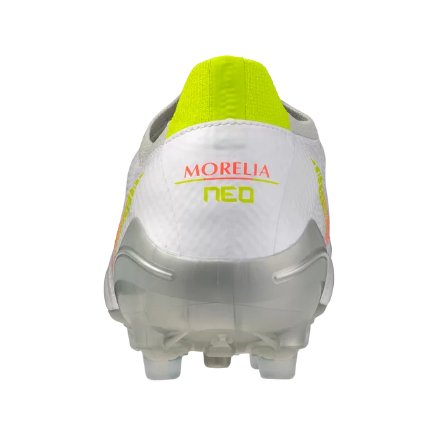 Botas de fútbol para hombre Mizuno Morelia Neo V Beta Pro FG - Blanco/Naranja