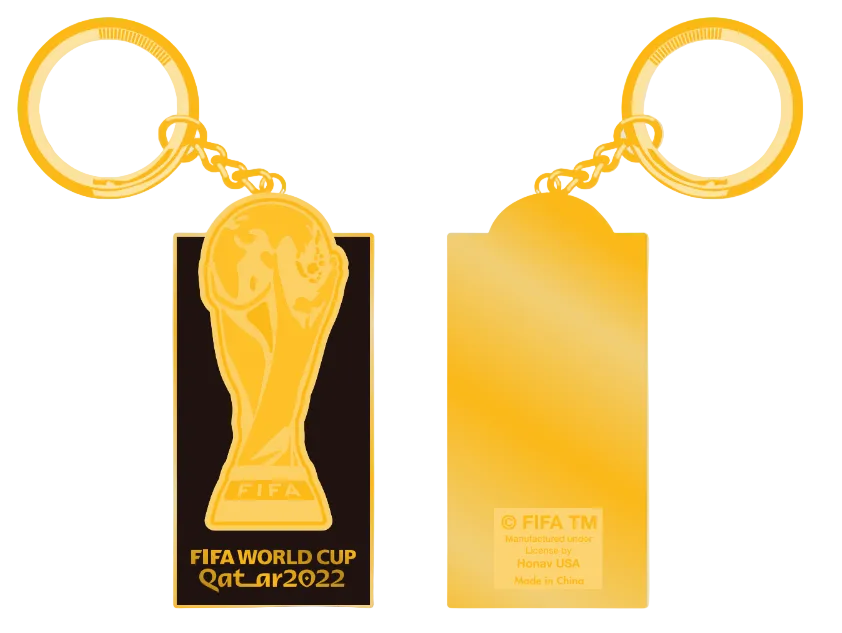 FIFA World Cup 2022 Qatar 3D Gold Trophy Keychain