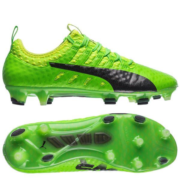 PUMA Evopower Vigor 1 FG Firm Ground Soccer Cleats - Green Gecko/Black/Yellow