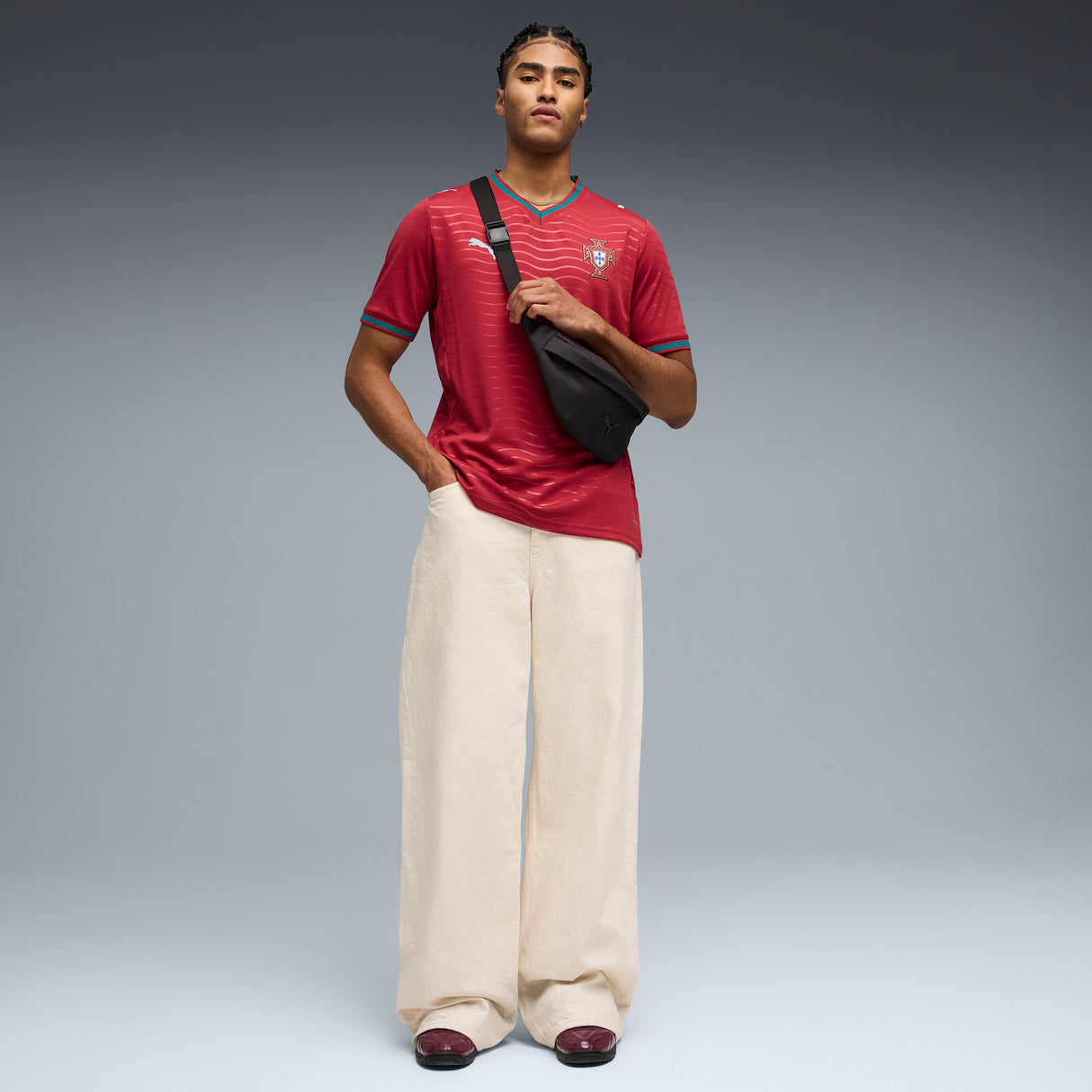 PUMA Portugal Home Men's Soccer Jersey 2026 - Red/Green Lagoon