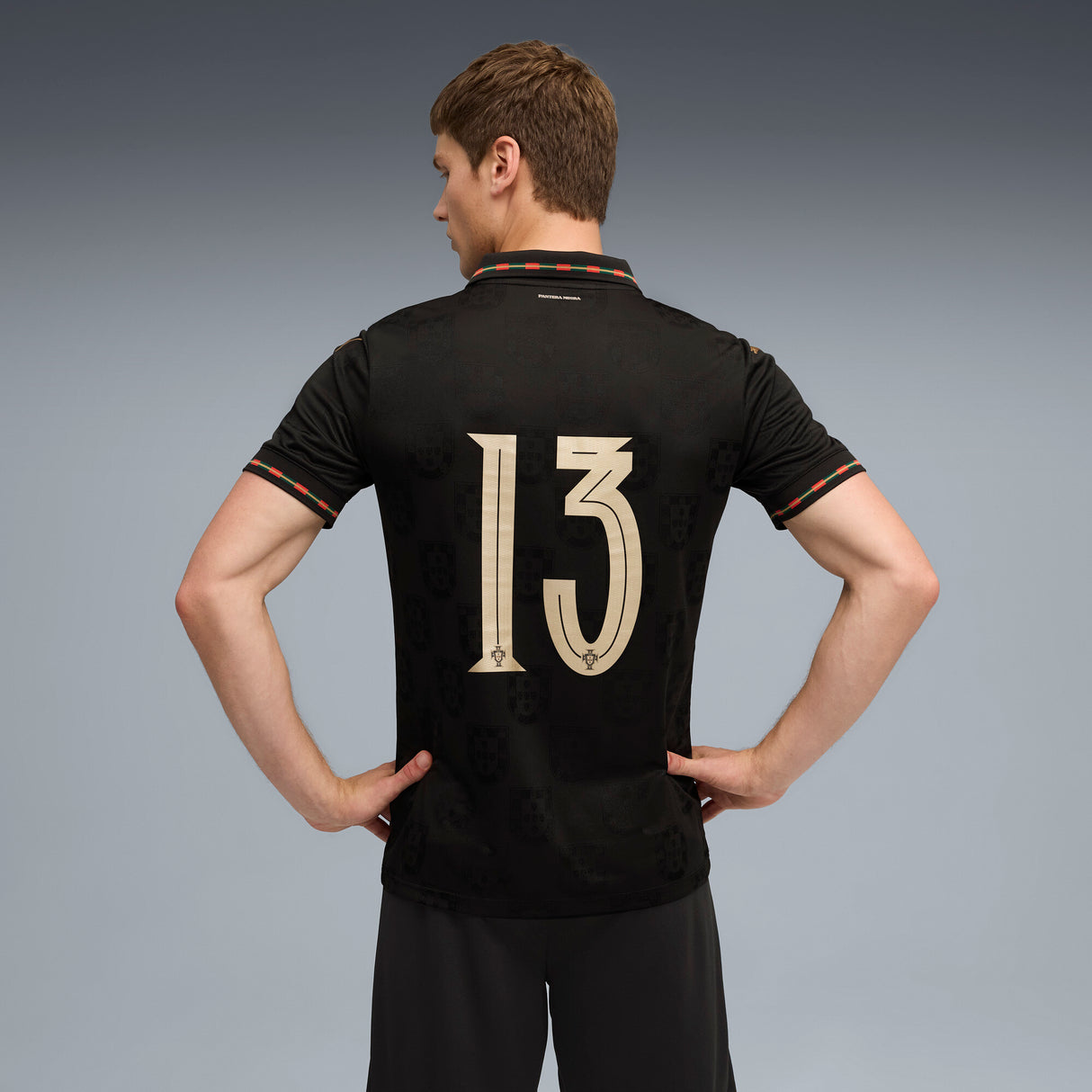 PUMA Portugal SE Authentic W/BOX Men's Soccer Jersey 26- Black/Gold