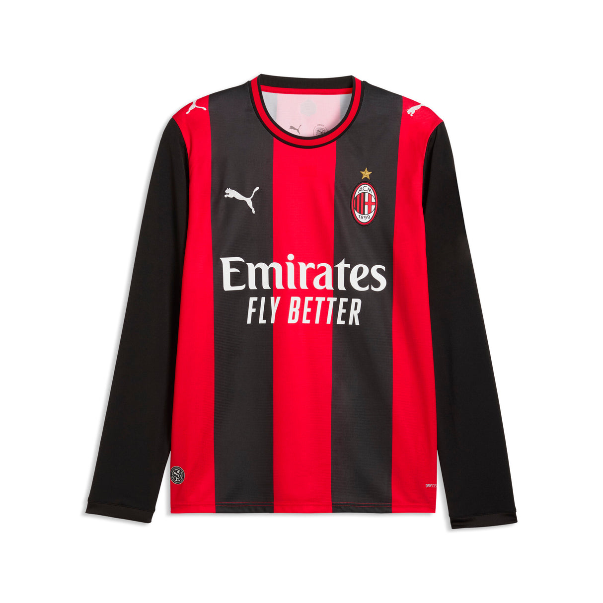 Camiseta de Fútbol Hombre PUMA AC Milan Local Manga Larga 2026 - Negro/Rojo