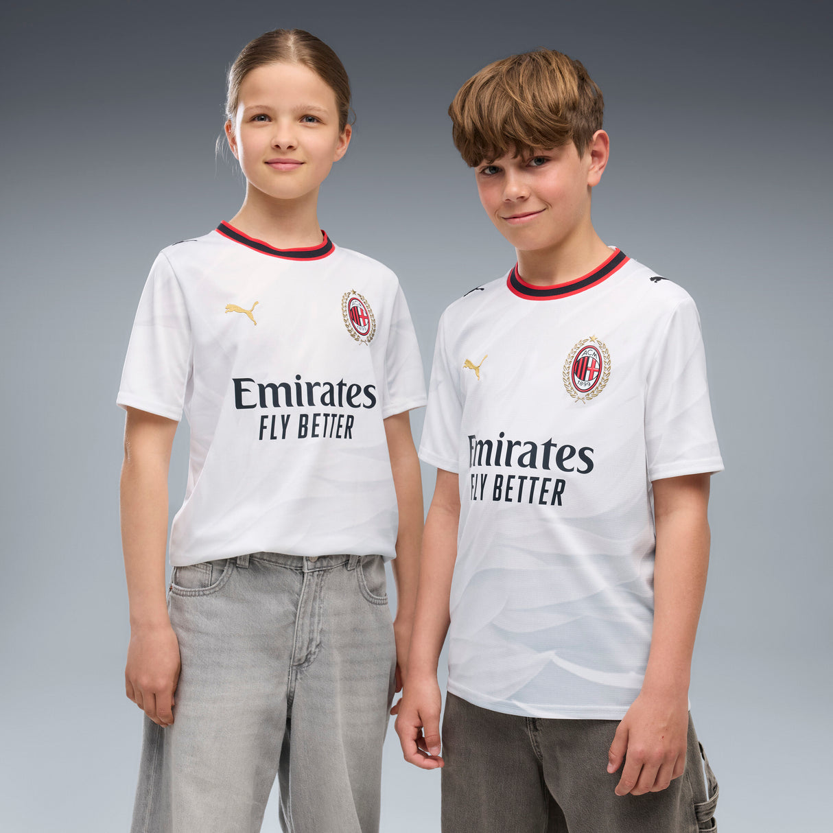 PUMA AC Milan Away Youth Soccer Jersey 2026 - White/Gold