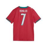 PUMA Portugal Home Cristiano Ronaldo CR7 Youth Soccer Jersey 2026 - Red/Green
