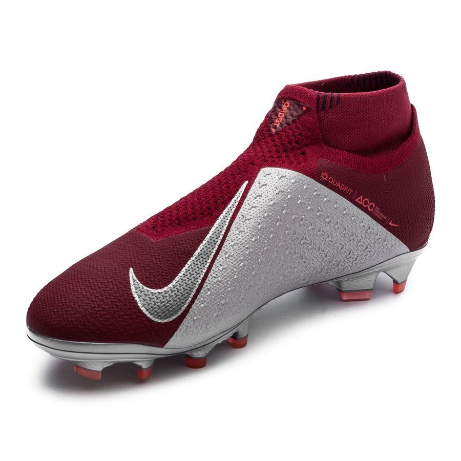 Nike Phantom Vision Elite DF FG Firm Ground Men's Soccer Cleats - Rising Fire/Red/Dark Grey/Bright Crimson