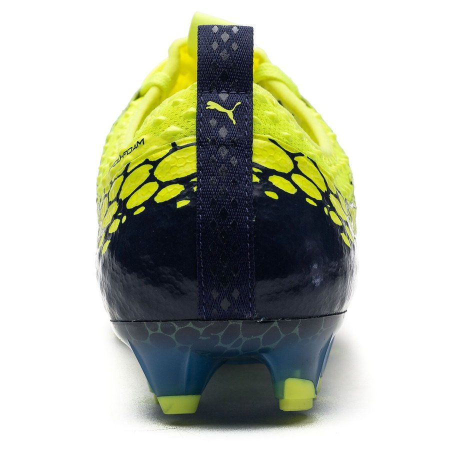 PUMA Evopower Vigor 1 Graphic FG Firm Ground Soccer Cleats - Safety Yellow/Silver
