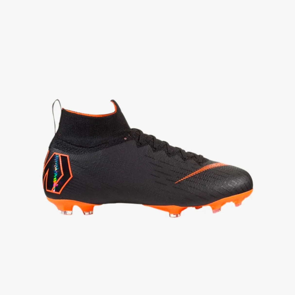 Nike JR Superfly 6 Elite FG Firm Ground Youth Soccer Cleats - Black/Total Orange/White