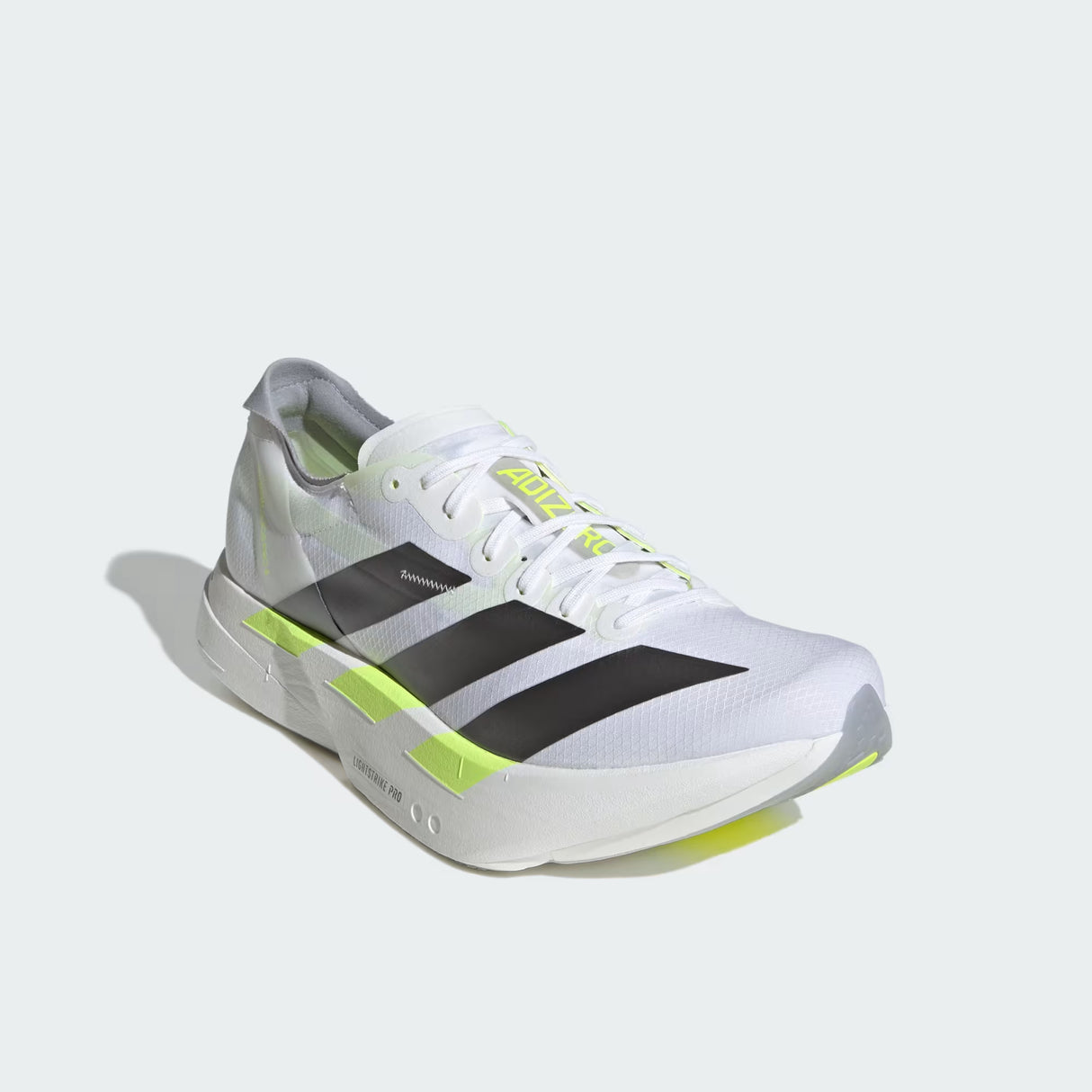 adidas Adizero Adios Pro 4 Shoes - Cloud White / Iron Metallic / Solar Yellow