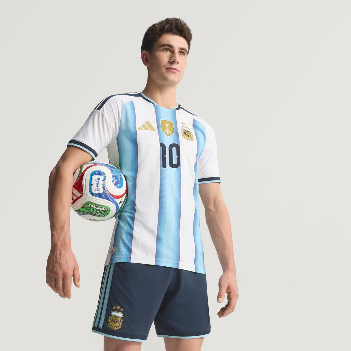 adidas Argentina Home 10 Authentic Men's Soccer Jersey 2026 - White/Blue