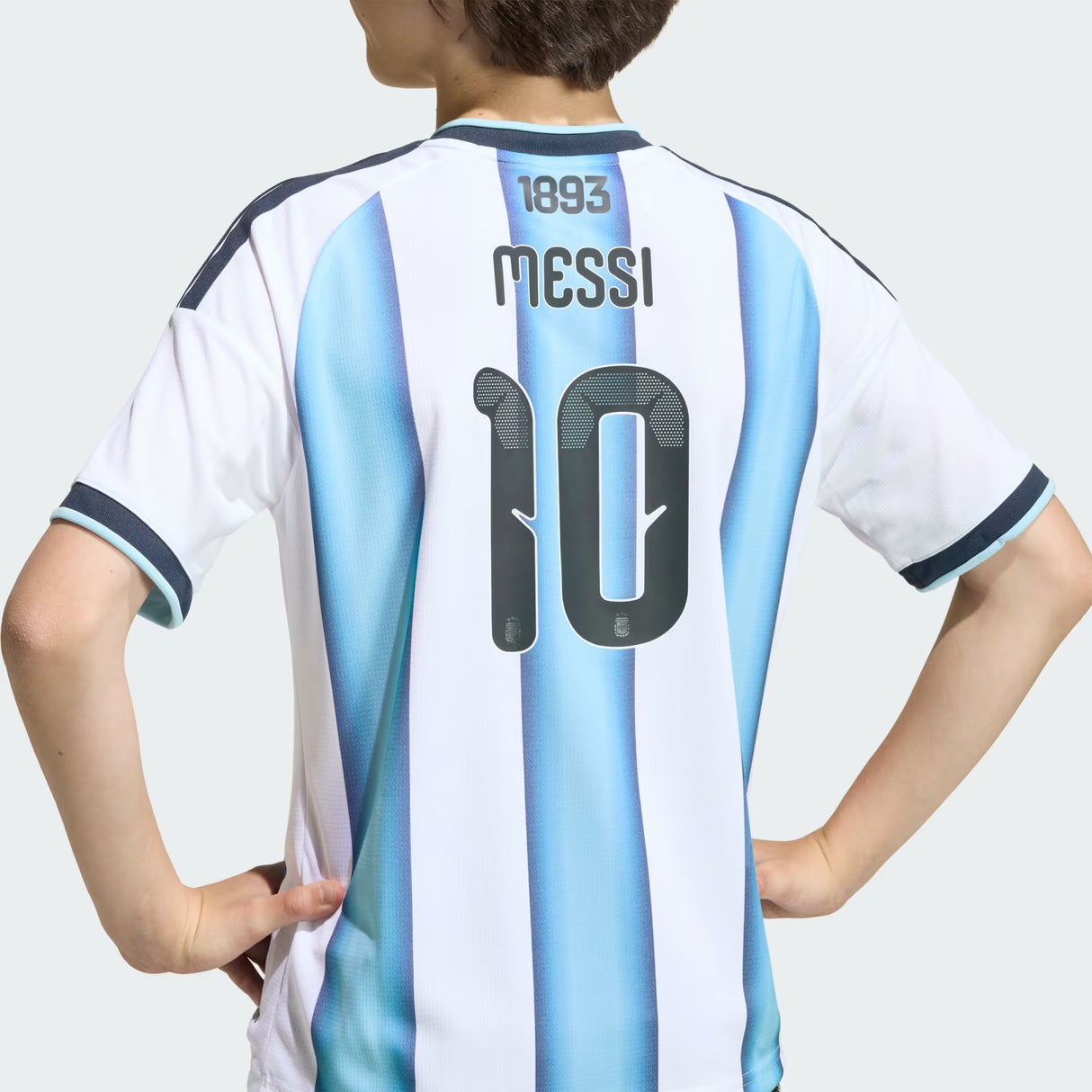 adidas Argentina Home 10 Messi Youth Soccer Jersey 26 - White/Blue