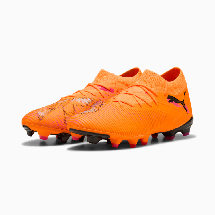 Botines de fútbol PUMA Future 8 Match FG/AG para mujer - Naranja/Negro