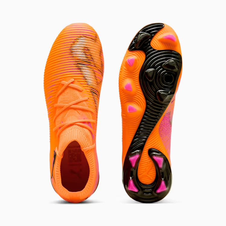 Botines de fútbol PUMA Future 8 Match FG/AG para mujer - Naranja/Negro