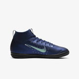 Nike JR Superfly 7 Academy IC Indoor Soccer Shoes - Blue Void/Barely Volt/White
