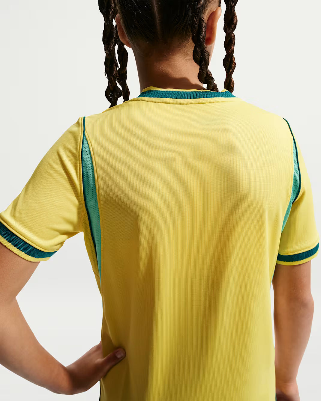 Nike Brazil Home Youth Soccer Jersey 2026 - Canary/Light Menta/Geode Teal